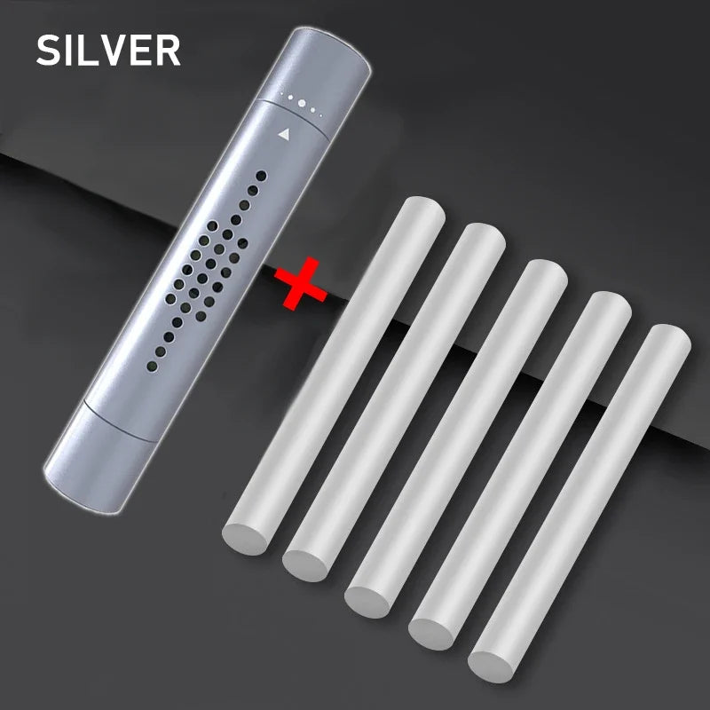 Car Air Vent Freshener Perfume Diffuser Metal Air Conditioning Outlet Clip with 5 Aroma Fragrance Sticks Auto Interior Accessory
