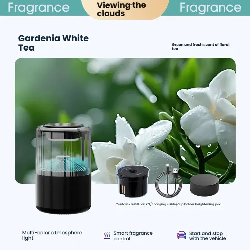 2025 Model Smart Car Air Freshener - Premium Automotive Fragrance Device with Cloud-View Atomization, Filling the Car with Fragr