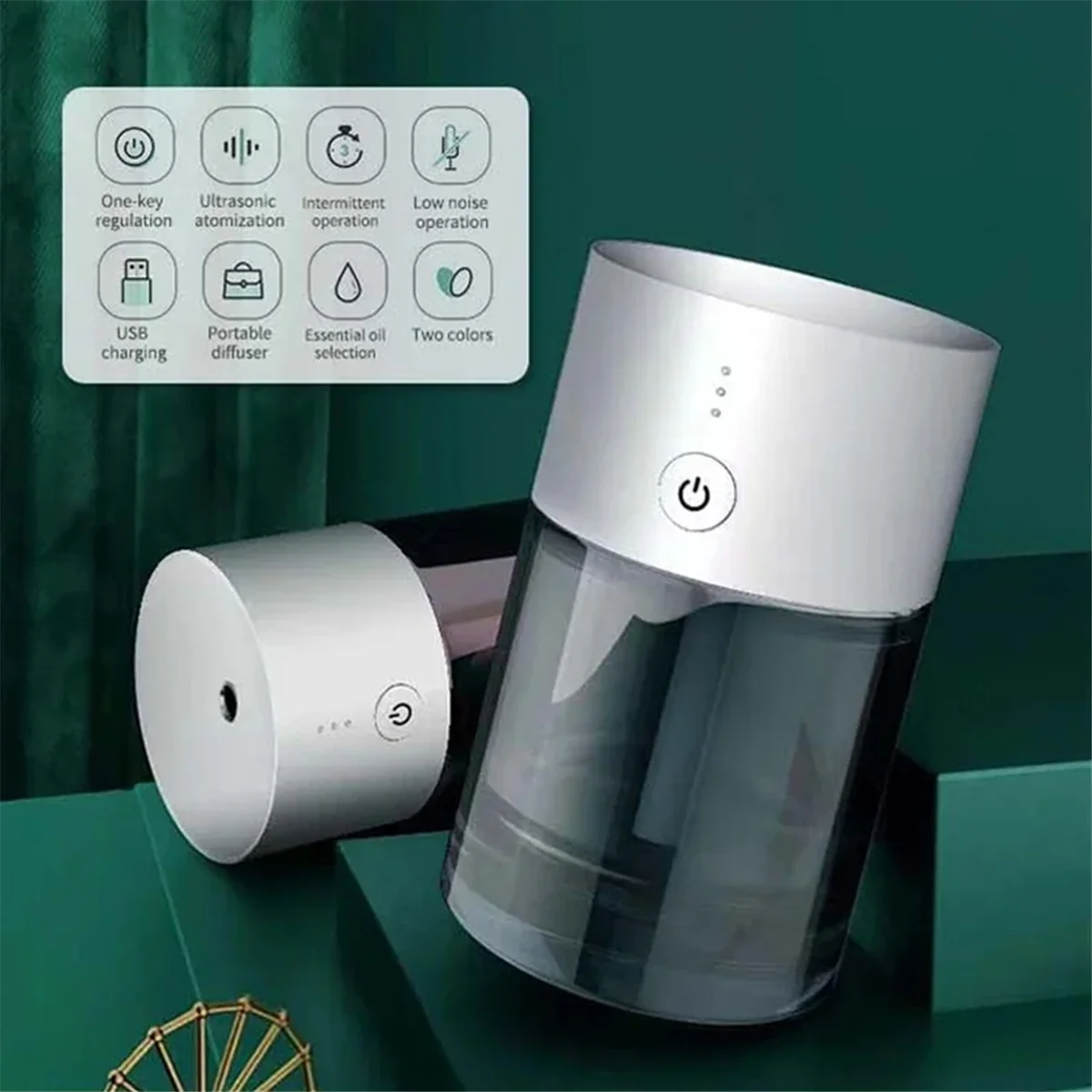 A42F  Car Air Freshener USB Rechargeable Essential Oil Diffuser Room Fragrance Diffuser Cool Mist Humidifier Scent Machine,A