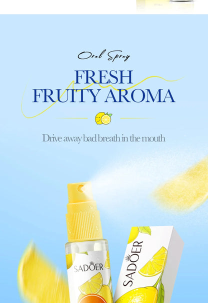18ML Lemon Oral Fresh Mouth Spray Fresh Breath Eliminate Bad Breath Spray Deodorant Persistent Protable Fragrance No Alcohol