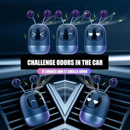 New Car Air Freshener Auto Mini Robot Air Vent Clip Parfum Flavoring Ventilation Outlet Aromatherapy Automotive Interior