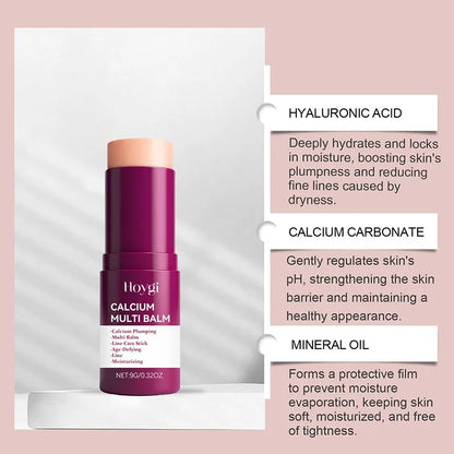 Calcium Volume Multi Balm Korean Skincare Stick Face & Eye Cream Collagen Deep Moisturizing Anti-Wrinkle Suitable for Pre Makeup