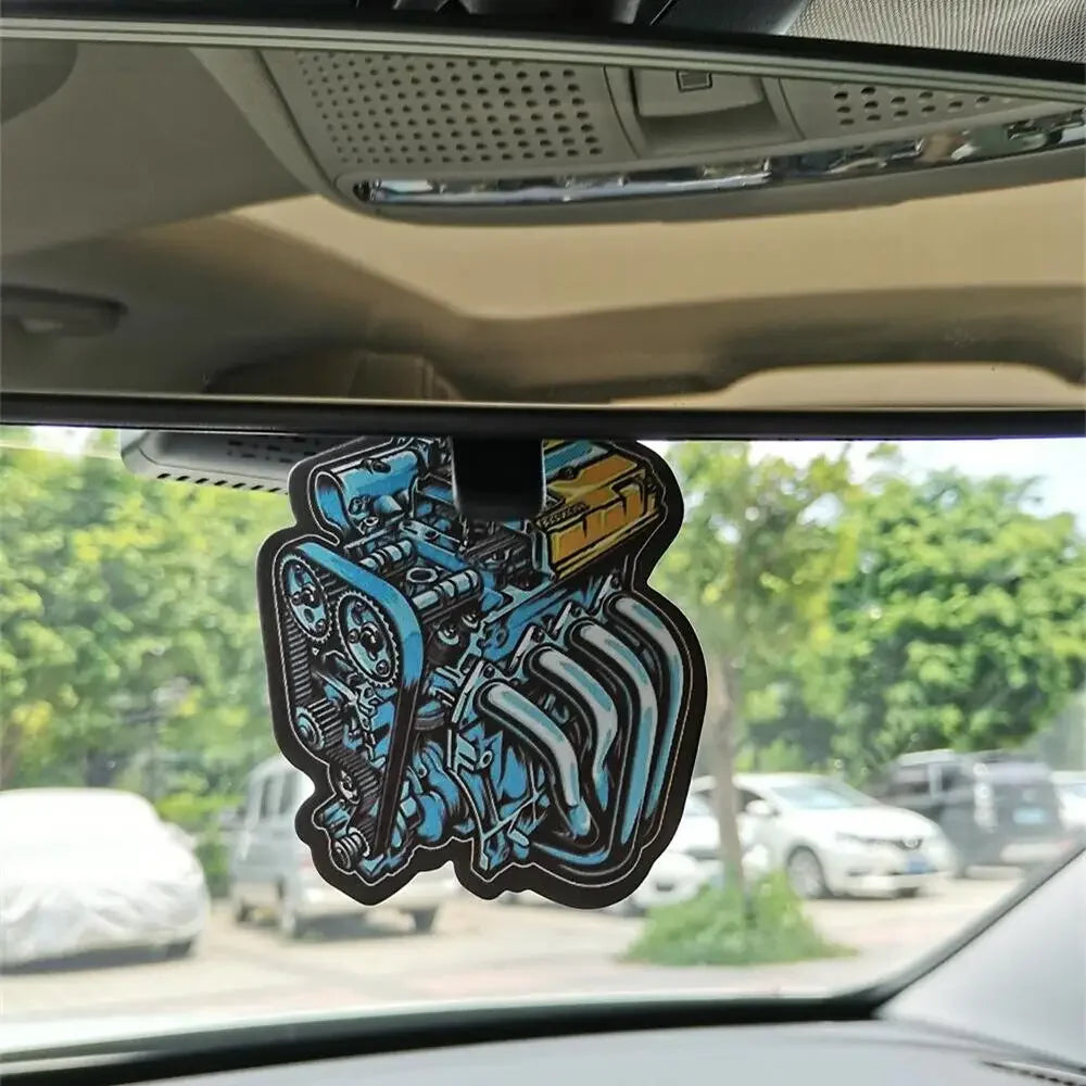 Car Air Freshener Hanging Rearview Mirror Perfume Pendant Solid Paper JDM For Auto Engine Hood Honda VTEC Interior Accessories