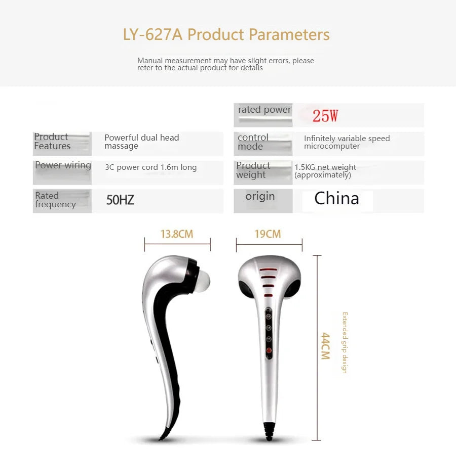 Massager stick   220V massage hammer neck waist hand-held multi-function body tapping meridian hammer back massage hammer