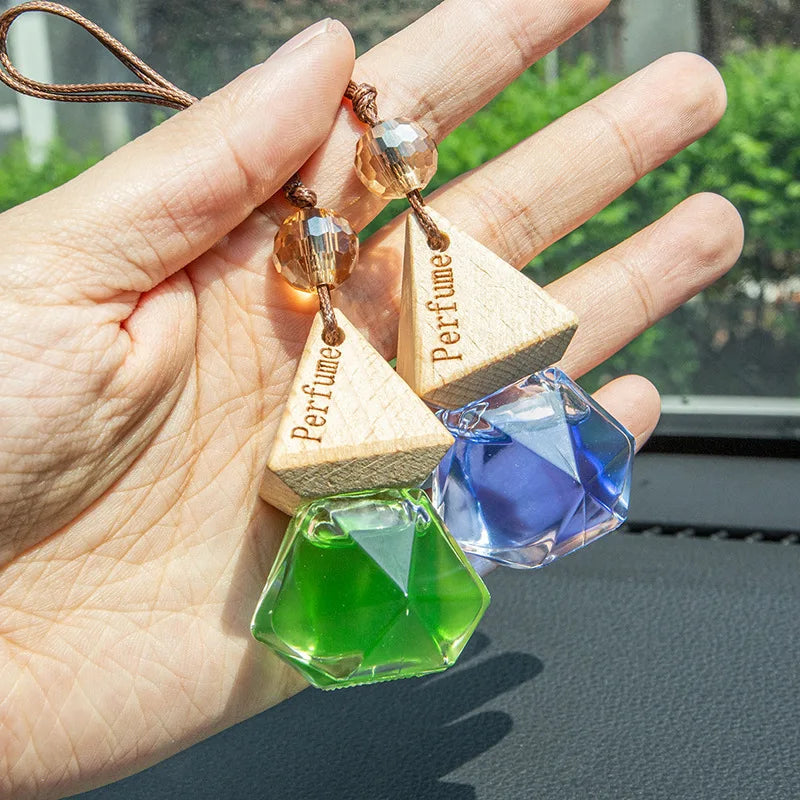 Wood Hanging Car Air Freshener Diffuser Perfume Aromatherapy Essential Oil Bottle Hanging Car Air Freshener Car Auto Accessories