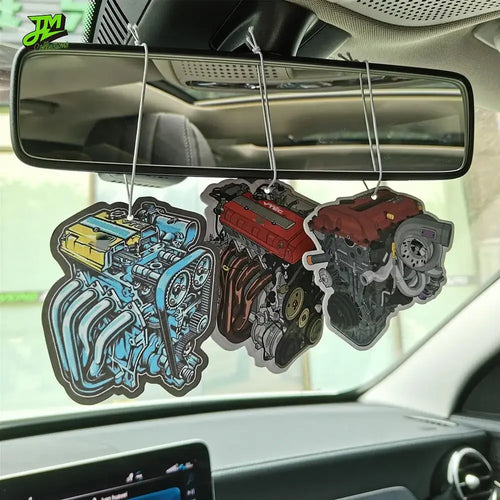 Car Air Freshener Hanging Rearview Mirror Perfume Pendant Solid Paper JDM For Auto Engine Hood Honda VTEC Interior Accessories