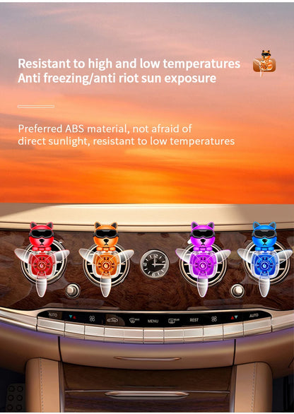 Car Air Outlet Fragrance Diffuser Conditioning Aromatherapy Perfume Clip Dog With Sunglasses Car Decoration Air Freshener