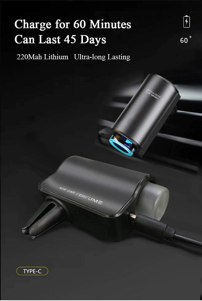 Car Air Freshener Electric Auto Air Diffuser Aroma Car Air Vent Essential Oil Mist Grain Oil Aromatherapy Perfume Fragrance