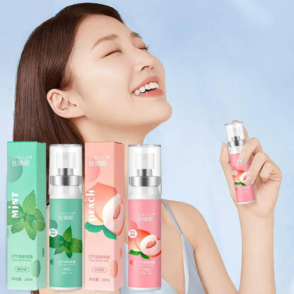 20ml Peach Mint Flavor Oral Fresh Spray Fresh Breath Carry It With You For Long-lasting Fragrance And Mouth Spray Oral Freshener