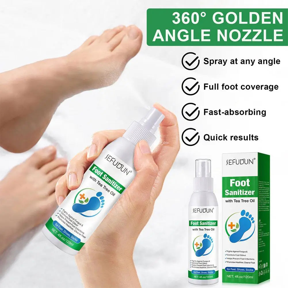 100ml Foot Deodorization Spray Removal Odor with Tea Tree Oil Foot Sanitizer Spray Moisturize Foot Drying Foot Odor Deodorant
