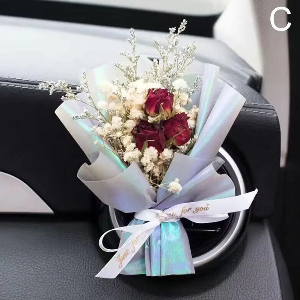 Dried Flower Car Air Freshener Car Air Outlet Aromatherapy For Girls Bouquet Auto Vent Clip Car Accessories Car Decoration