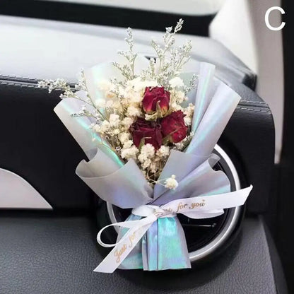 Dried Flower Car Air Freshener Car Air Outlet Aromatherapy For Girls Bouquet Auto Vent Clip Car Accessories Car Decoration