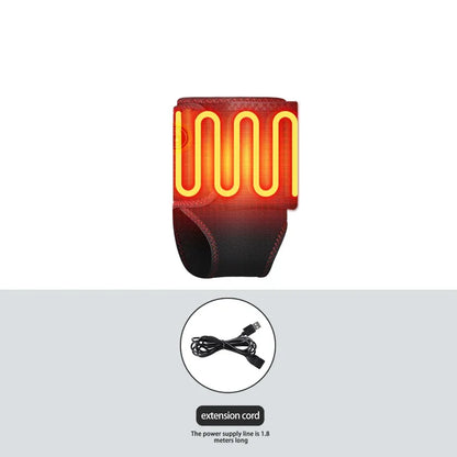 Ankle Massager with Heat Vibratio For Recover Relief Muscle Pain Sports Injuries Joint Warmth Adjustable Brace USB