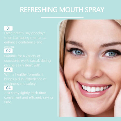 Breath Freshener Spray Remove Bad Breath Long Lasting Fresh Portable Mouthwash Oral Health Care Mint Flavor Mouth Cleaning Spray