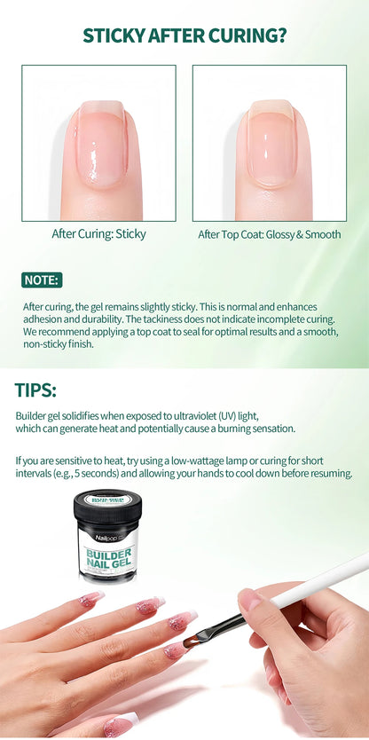 Nailpop Professional Builder Gel UV Hard Gel for Nail Strengthen Quick Building Long Lasting Soak Off Extension Gel 30/100g