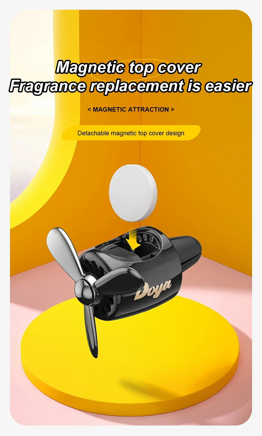 New Car Air Freshener Cute Cartoon Pilot Car Interior Perfume Diffuser Outlet Rotating Propeller Outlet Fragrance Car Perfume