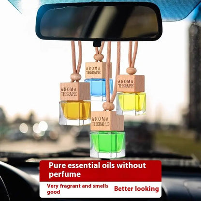 Wood Hanging Car Air Freshener Diffuser Perfume Aromatherapy Essential Oil Bottle Hanging Car Air Freshener Car Auto Accessories