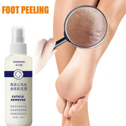 Foot Cuticle spray Remove Dead Foot Exfoliator Softener Remove Dead Skin and Calluses Foot Mask Pedicure Nail Enhancer 120ml