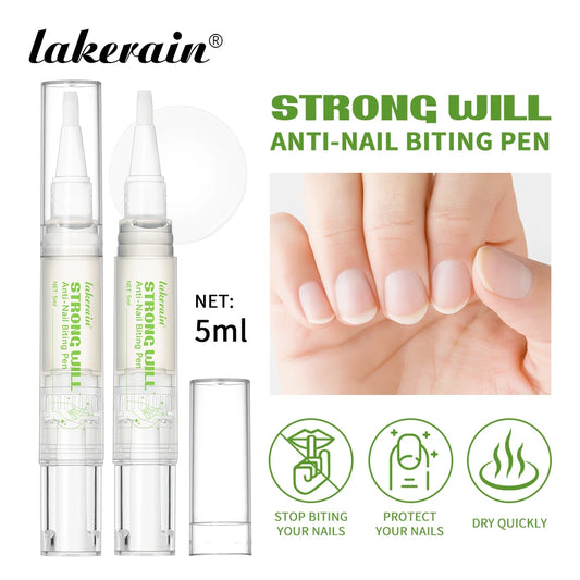 Lakerain Anti-Nail Biting Pen Strong Bitter Protect Nails Apply Quickly Safe Ingredients Natural Moisturizing Nail Pen Care Tool