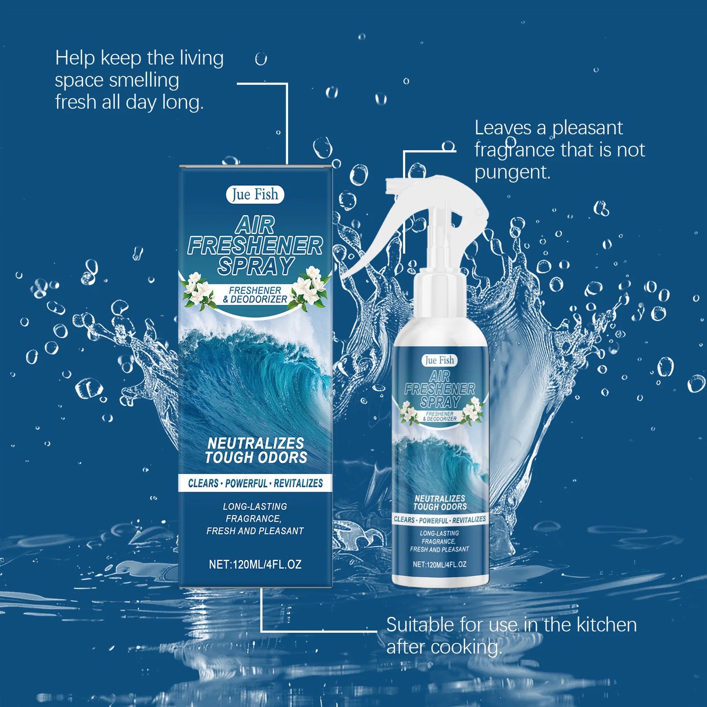 Indoor Air Freshener Spray Jasmine Scent With Long Lasting Fragrance Living Room Bedroom Bathroom Indoor Household Spray