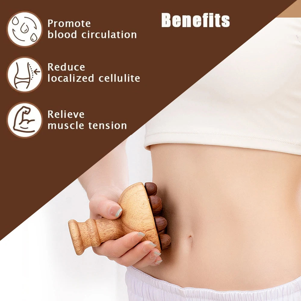 Therapy Massage Tools | Wooden Mushroom Massager | Lymphatic Drainage Massager Wood | Maderoterapia kit |Meridian Pressure Brush