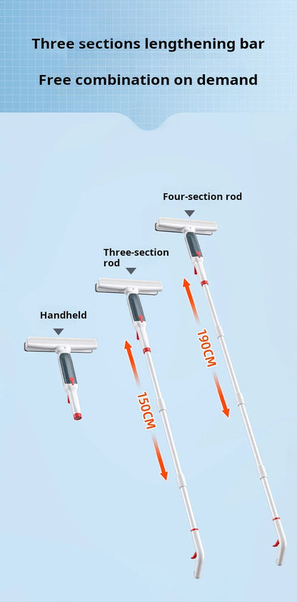 Household Multifunctional Window Cleaner Glass Spray Mop Glass Wiper With Silicone Scraper Floor Cleaning Mop Window Washer
