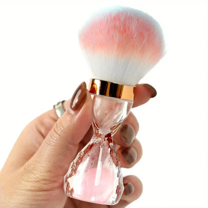 Nail Art Dust Brush For Nails Hourglass Handle Powder Remove Soft Cleaning Nail Brush For Manicure Gel Nail Accessories Tool