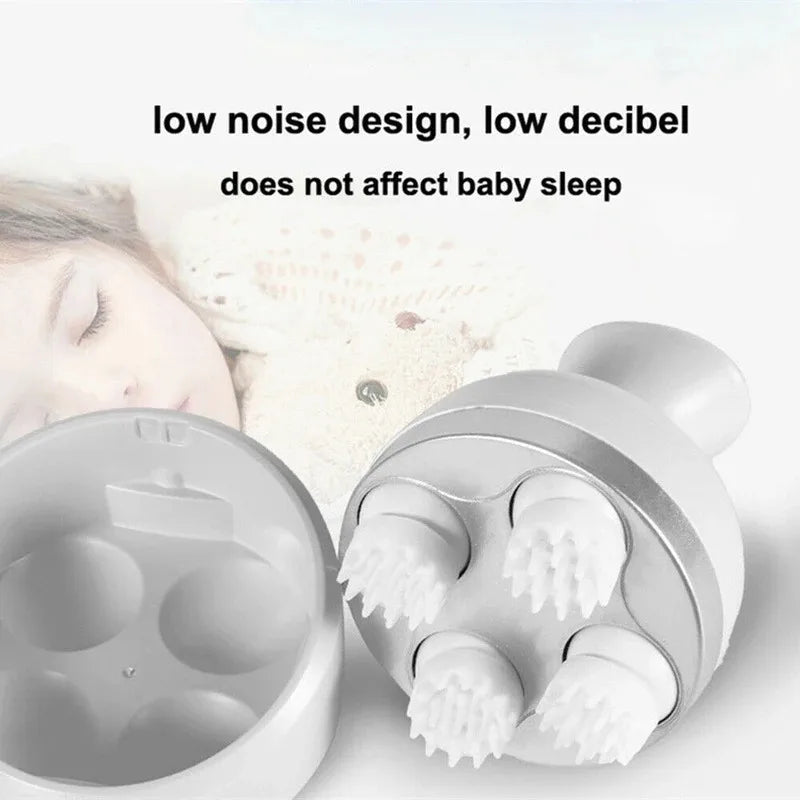 Electric Cordless Hair Scalp Massager with Kneading 4 Massage Nodes Handheld Portable Head Scratcher Massager Stress Relax