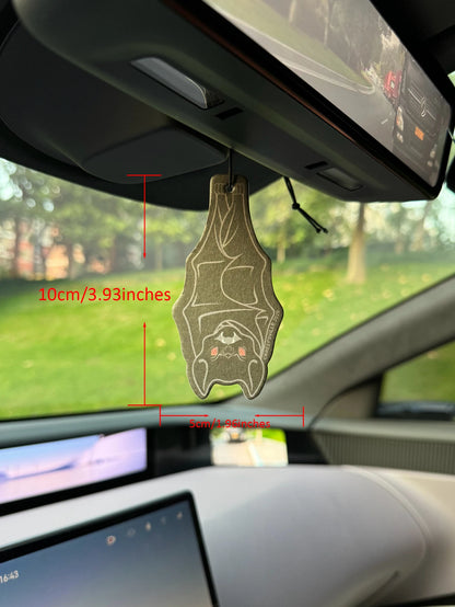 Hanging Bat “Sustainable Fresh” Long-Lasting Car Air Freshener - Aromatherapy Scented Paper Pendant for Rearview Mirror and Ventilation, Car Deodorization, Long-Lasting Fragrance, Stress Relief Accessories, Gifts for Clas