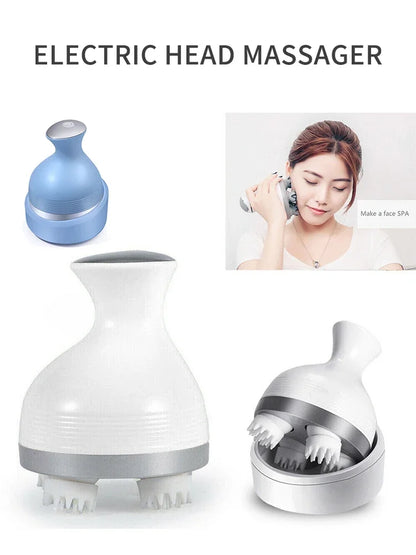 Electric Cordless Hair Scalp Massager with Kneading 4 Massage Nodes Handheld Portable Head Scratcher Massager Stress Relax