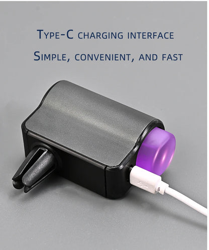 Car Air Freshener, Three Adjustable Modes Intelligent Car Aroma Diffuser, Rechargeable Car Aroma Diffuser, Black