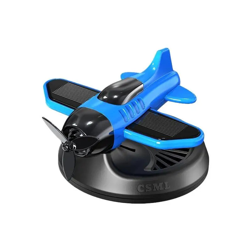 Air Freshening Diffuser with Rotating Aircraft Shape Design; Eco-friendly Solar Powered Operated for Vehicles