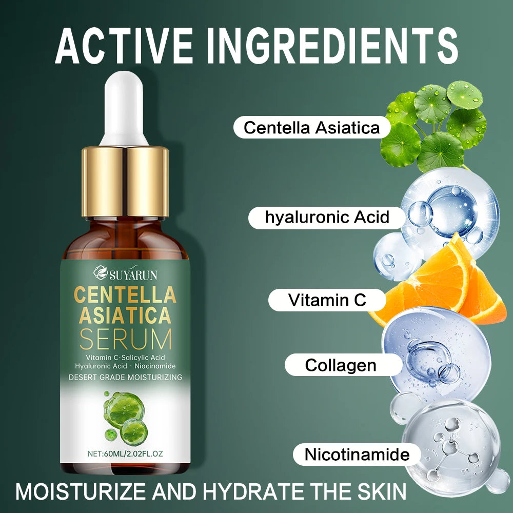 SUYARUN Premium Centella Asiatica Serum - Hydrating & Soothing Face Treatment for Acne, Redness & Anti-Aging | Natural Skin Care