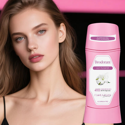 Women's Refreshing & Durable Solid Perfume, White Flowers and Rose Aroma,for All Day Underarm Sweat and Odor Protection 2.22OZ