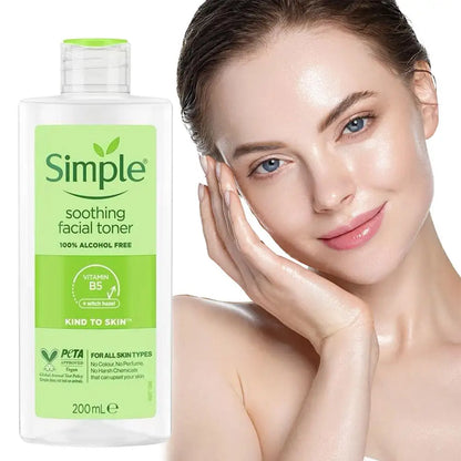 Simple Soothing Toner Long Lasting Moisturizing Gently Calms Soothes Balances Skin PH Softens Stratum Corneum