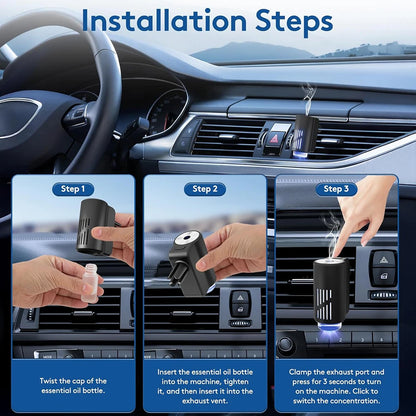 Car Air Freshener Diffuser, Smart Car Air Freshener with 3 Adjustable Light Modes, Rechargeable Aromatizante Para Carro Essentia