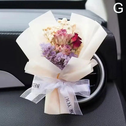Dried Flower Car Air Freshener Car Air Outlet Aromatherapy For Girls Bouquet Auto Vent Clip Car Accessories Car Decoration