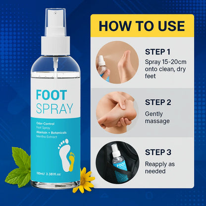 Foot Odor Eliminator Spray  ，Shoe Deodorizer - 100ml Fast-Acting Formula with Natural Extracts, Instantly Removes Odor