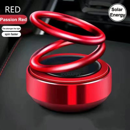 1PC Portable Kinetic Mini Car Air Freshener Solar Powered Double Ring Rotating Air Cleaner Perfume Fragrance Diffuser Decoration