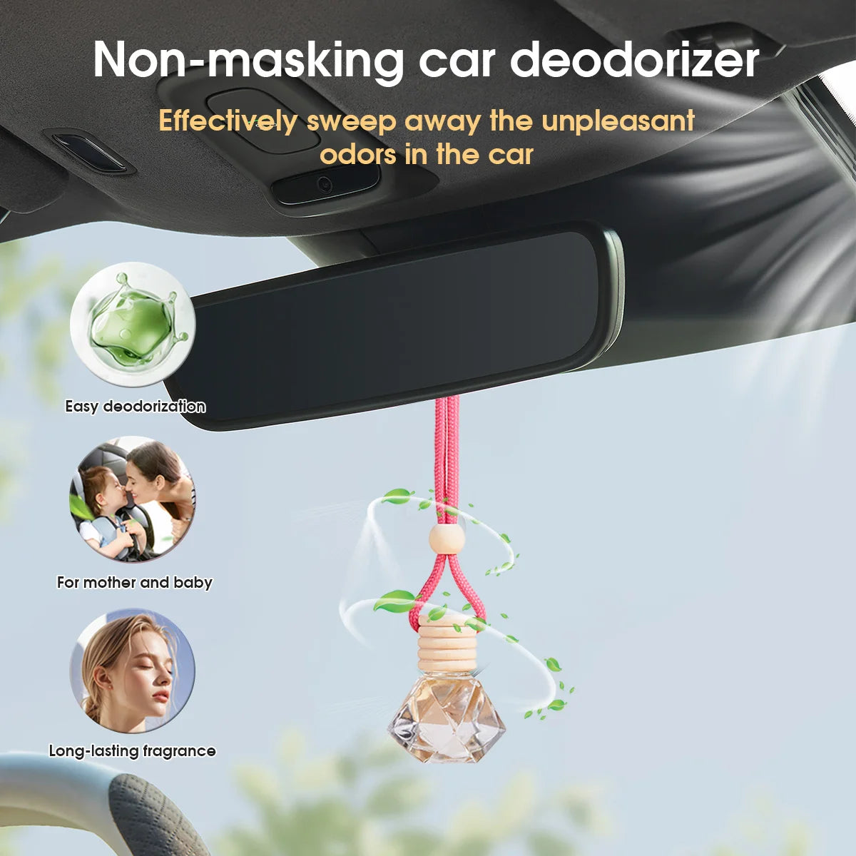 Natural car fragrance, fragrant all the way, long-lasting fragrance, evenly spread, car air freshener
