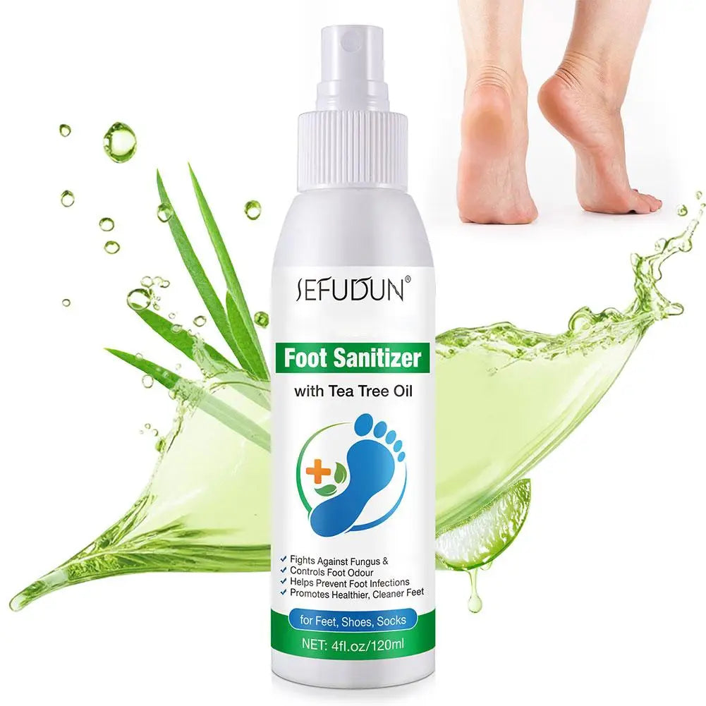 100ml Foot Deodorization Spray Removal Odor with Tea Tree Oil Foot Sanitizer Spray Moisturize Foot Drying Foot Odor Deodorant