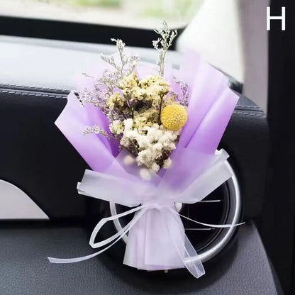 Dried Flower Car Air Freshener Car Air Outlet Aromatherapy For Girls Bouquet Auto Vent Clip Car Accessories Car Decoration