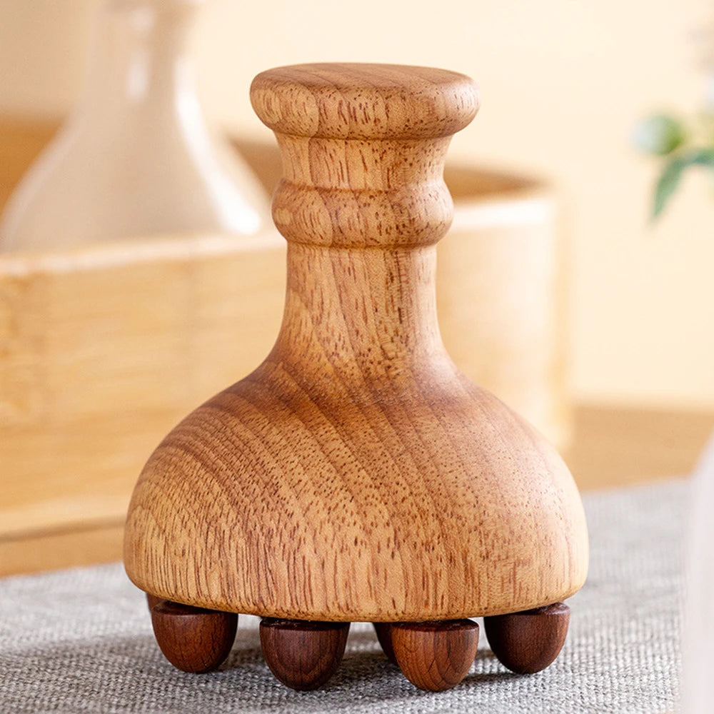 Therapy Massage Tools | Wooden Mushroom Massager | Lymphatic Drainage Massager Wood | Maderoterapia kit |Meridian Pressure Brush