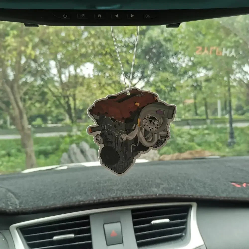 Car Air Freshener Hanging Rearview Mirror Perfume Pendant Solid Paper JDM For Auto Engine Hood Honda VTEC Interior Accessories