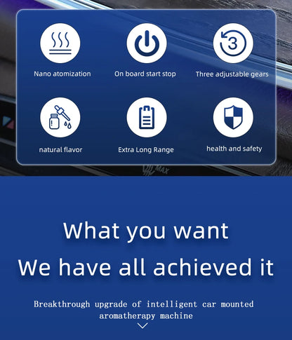 Car Air Freshener, Three Adjustable Modes Intelligent Car Aroma Diffuser, Rechargeable Car Aroma Diffuser, Black