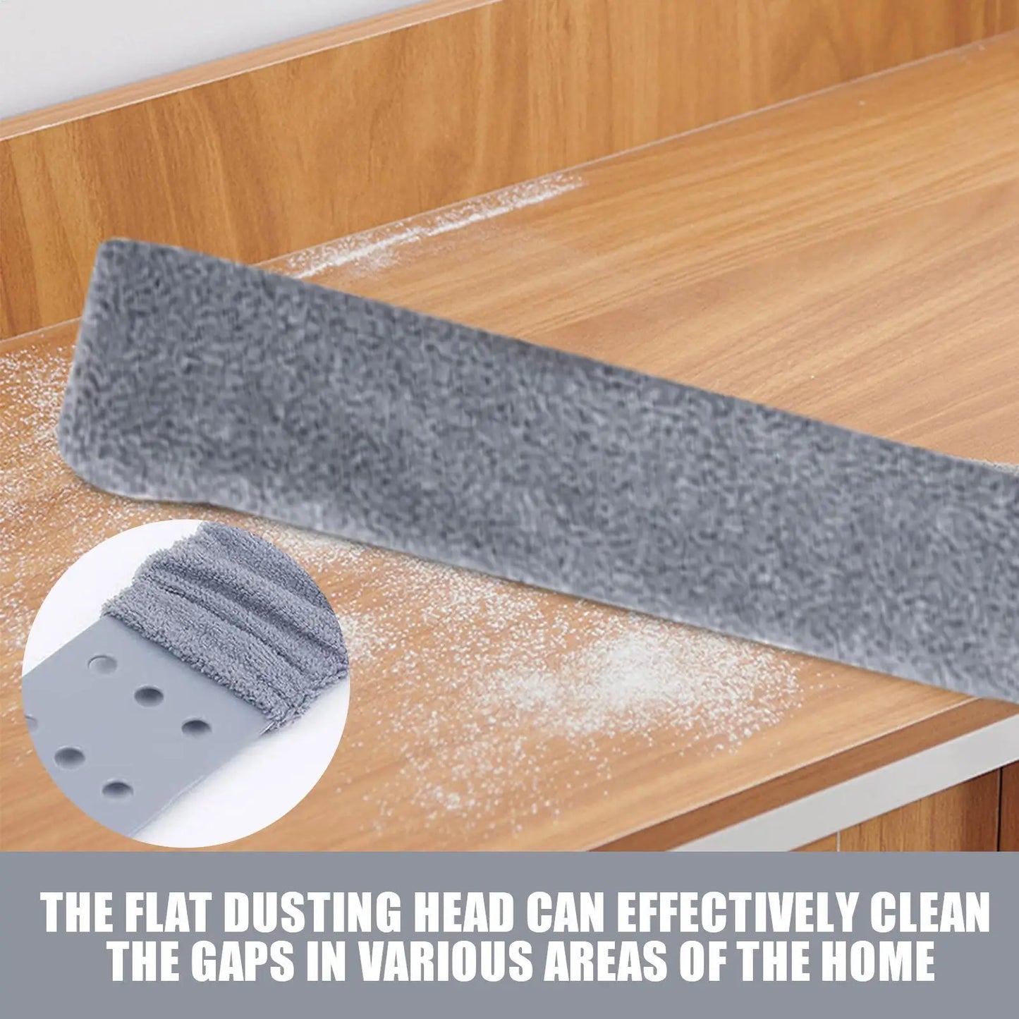 Floor Flat Duster Retractable Flat Cleaning Supplies Multipurpose  Microfiber Duster Under Appliance Cleaning Tool For Home