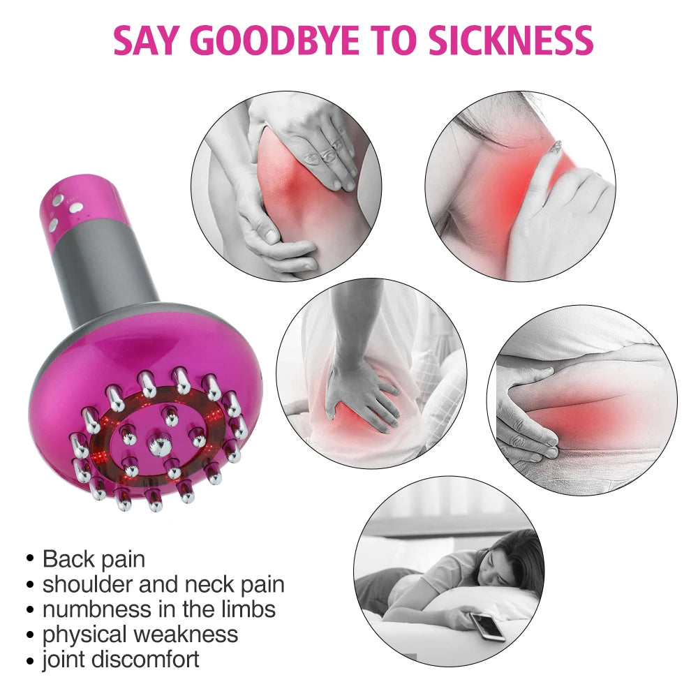 Electric Massage Meridian Brush Anti Cellulite Guasha Body Massager Red Light Microcurrent Vibration Lymphatic Drainage Machine