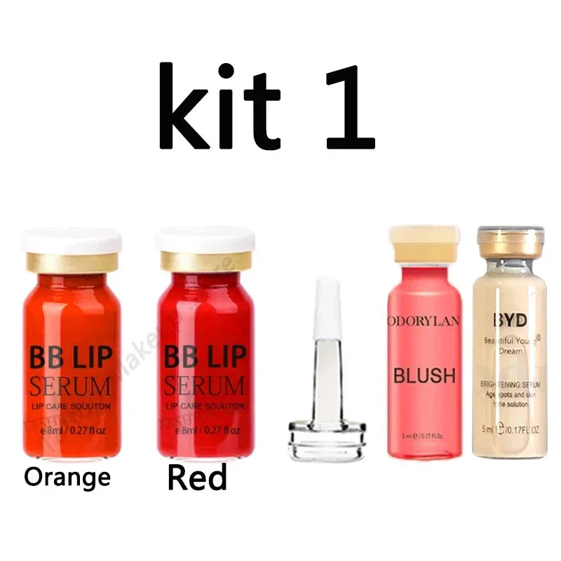 Korea 5ml BB Lip Serum BB Cream Glow Ampoule Starter Kit Brightening Moisturizing Lipstick Serum Kit Lip Gloss Pigment Skin Care
