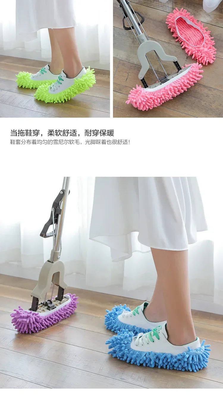 Floor Dust Cleaning Slippers Shoes Mopping Shoes Home Bathroom Floor Cleaning Micro Fiber Cleaning Wipe Shoes Accessory