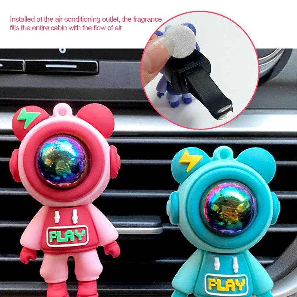 Car Air Conditioning Aromatherapy Clip Cartoon Astronaut Air Outlet Perfume Fragrance Car Air Freshener Car Air Vent Accessories